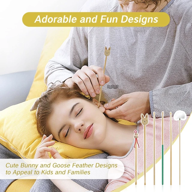 Alt view image 4 of 7 - 6 Pieces Ear Pick Bamboo Ear Cleaner Picks Wooden Ear Cleaning Sticks for Adults Bamboo Ear Picker Stick Cleaning Tools Kit Durable Cute Ear Cleaning Stick Set with A Storage Box