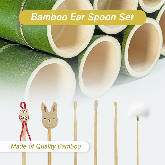 Alt view image 7 of 7 - 6 Pieces Ear Pick Bamboo Ear Cleaner Picks Wooden Ear Cleaning Sticks for Adults Bamboo Ear Picker Stick Cleaning Tools Kit Durable Cute Ear Cleaning Stick Set with A Storage Box