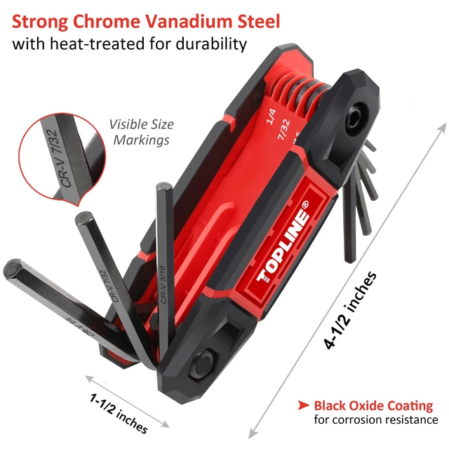 Alt view image 3 of 7 - 25-Piece Folding Allen Wrench Set, Portable Allen Key Set | SAE, Metric, Torx Hex Key Set Included, 3 Pack Allen Wrench Tool for Basic Home Repair and General Applications