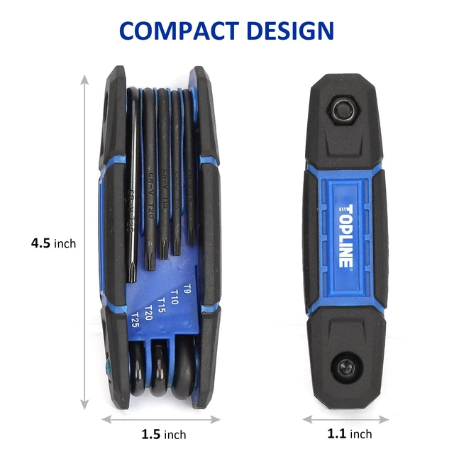 Alt view image 7 of 7 - 25-Piece Folding Allen Wrench Set, Portable Allen Key Set | SAE, Metric, Torx Hex Key Set Included, 3 Pack Allen Wrench Tool for Basic Home Repair and General Applications