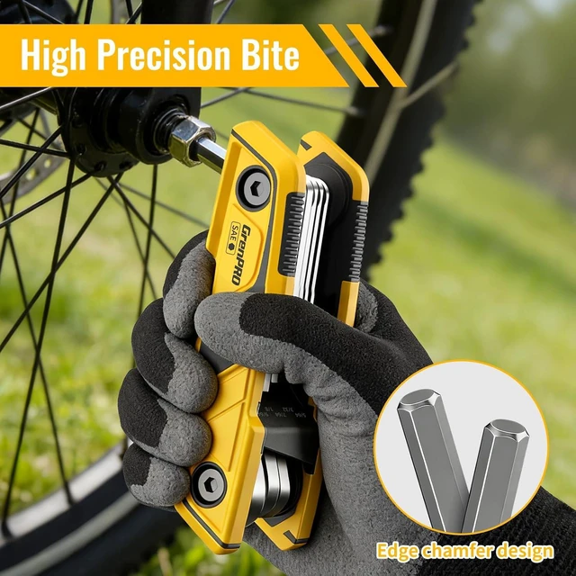 Alt view image 7 of 7 - 3 Pack Folding Allen Wrenches Set Metric&SAE Hex Key Torx Star Tool | 25PC Allen Key Set CR-V Steel, Compact Portable Design For Bike Assembly & Repair Multifunctional Tools
