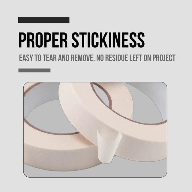 Alt view image 5 of 7 - Masking Tape 1 inch, 4 Pack General Purpose Beige White Masking Tape, 1 inch x 55 Yards x 4 Rolls (220 Total Yards)