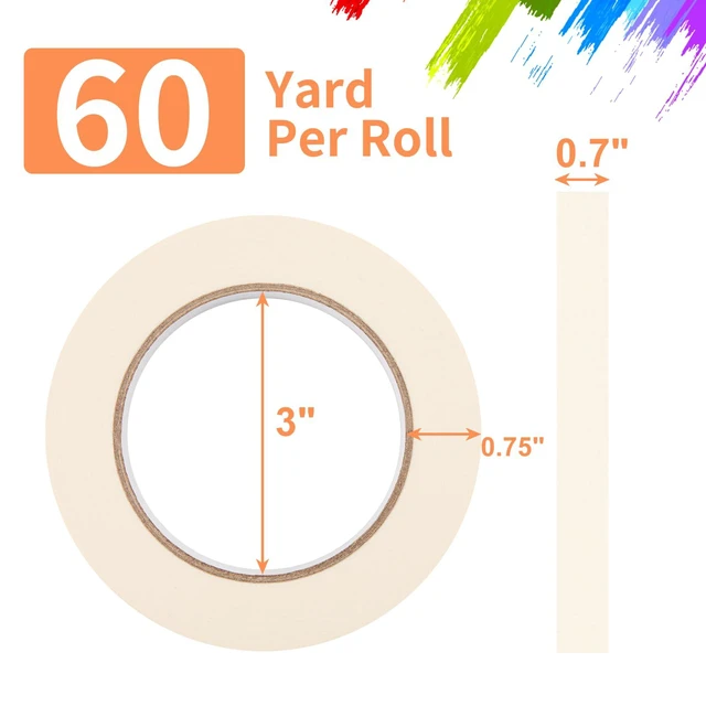 Alt view image 3 of 6 - Painter Tape White Masking Tape, 0.7 in x 60 yd, 3 Rolls, Removable | Wide Clear Masking Tape for Wall, Classroom, Artist, DIY Painting Tools, Home Improvement & Paper Craft Supplies