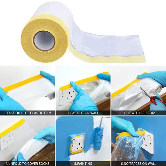 Alt view image 6 of 6 - Tape and Drape, Assorted Masking Paper for Automotive Painting Covering (66-Feet, 3 Sizes)