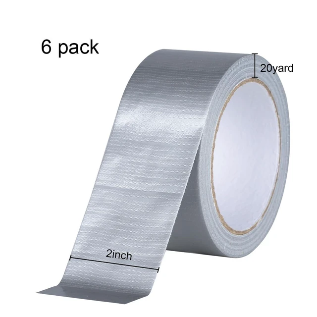 Alt view image 2 of 6 - 6 Pack Duct Tape Heavy Duty Waterproof Strong 120 Yards x 2 Inch Total | Adhesive Silver Duct Tape Bulk for Indoor Outdoor Repairs Tear by Hand