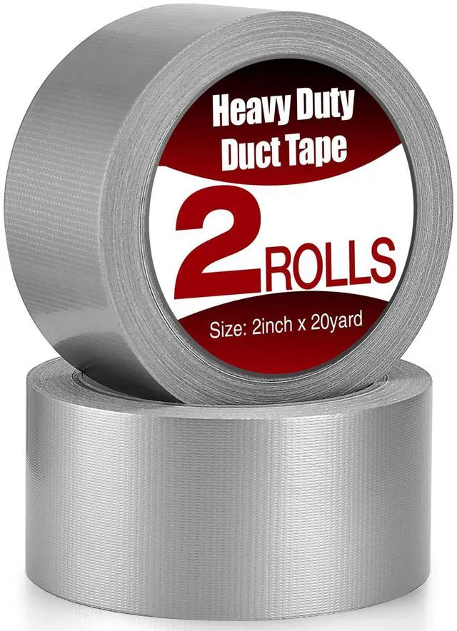 Main image of 2 Pack Heavy Duty Duct Tape, 2 Inch x 40 Yards Total | Waterproof Strong Adhesive Tape for Indoor & Outdoor, No Residue Duct Tape for Repairs, Patching, Sealing
