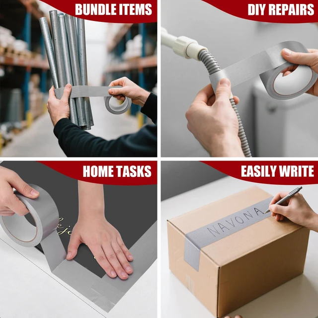 Alt view image 7 of 7 - 2 Pack Heavy Duty Duct Tape, 2 Inch x 40 Yards Total | Waterproof Strong Adhesive Tape for Indoor & Outdoor, No Residue Duct Tape for Repairs, Patching, Sealing