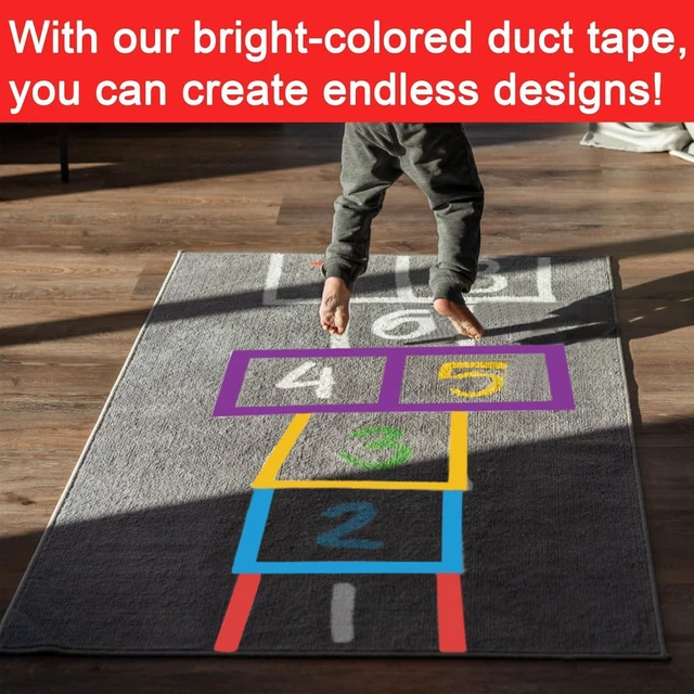 Alt view image 5 of 6 - 8 Pack Rainbow Colored Duct Tape 1 Inch x 11 Yards, Heavy Duty Duct Tape Colors, No Residue, Tear by Hand, Waterproof, Great for DIY, Packing, Marking and Arts & Crafts
