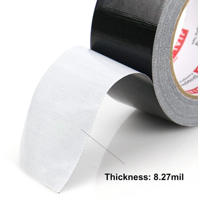 Alt view image 4 of 7 - Heavy Duty Duct Tape, Black Tape 2 Inches x 30 Yards 3-Pack, 8.27 mil, Strong, Flexible, No Residue, All-Weather and Tear by Hand - for Repairs, Industrial, Professional Use