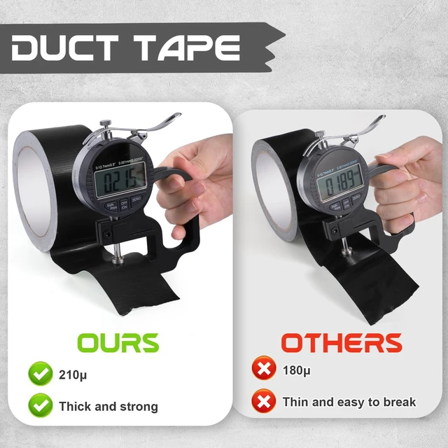 Alt view image 3 of 7 - 3 Pack Black Duct Tape 2IN x 60Yd Total Heavy Duty Waterproof Tape, 9Mil | All Weather Hand Tearable Duct Tape for Indoor Outdoor Emergency Repairs Duct Sealing Wire Bundling Fixation DIY