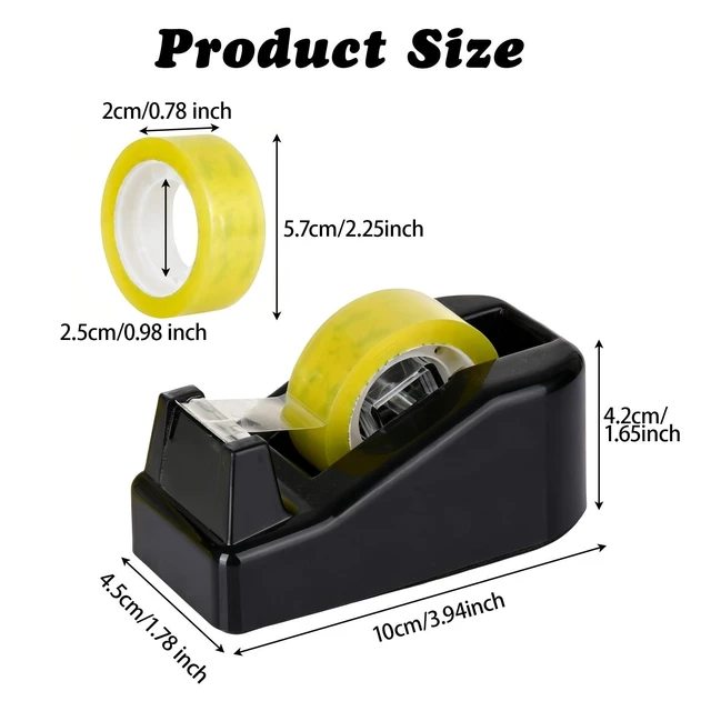 Alt view image 2 of 7 - Desktop Tape Dispenser with 12 Rolls Transparent Tapes for Gift Wrapping for Packaging in Office School Home and Business