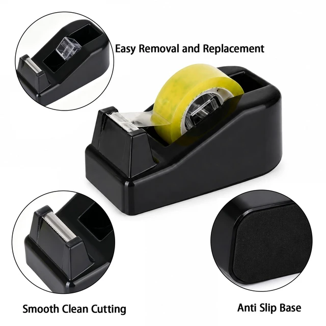 Alt view image 6 of 7 - Desktop Tape Dispenser with 12 Rolls Transparent Tapes for Gift Wrapping for Packaging in Office School Home and Business