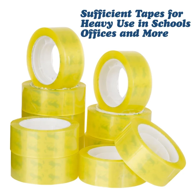 Alt view image 7 of 7 - Desktop Tape Dispenser with 12 Rolls Transparent Tapes for Gift Wrapping for Packaging in Office School Home and Business