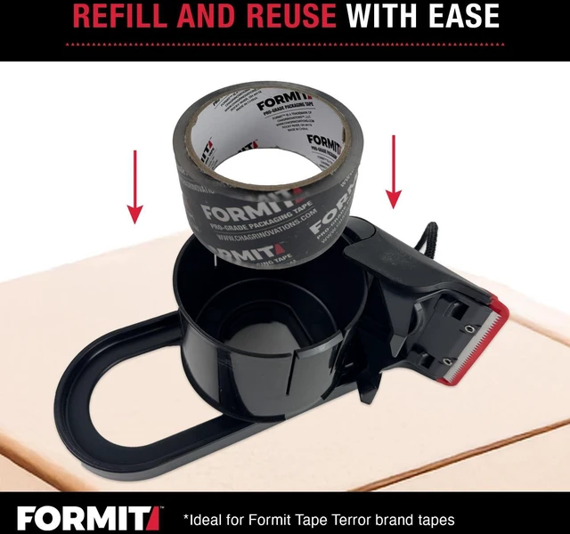 Alt view image 4 of 6 - Packing Tape Dispenser - 1-Count, Refillable | Heavy Duty Shipping Tape Dispenser for Boxes, Fits Standard Bulk Tapes Up to 2" Wide, Ideal for Moving & Shipping