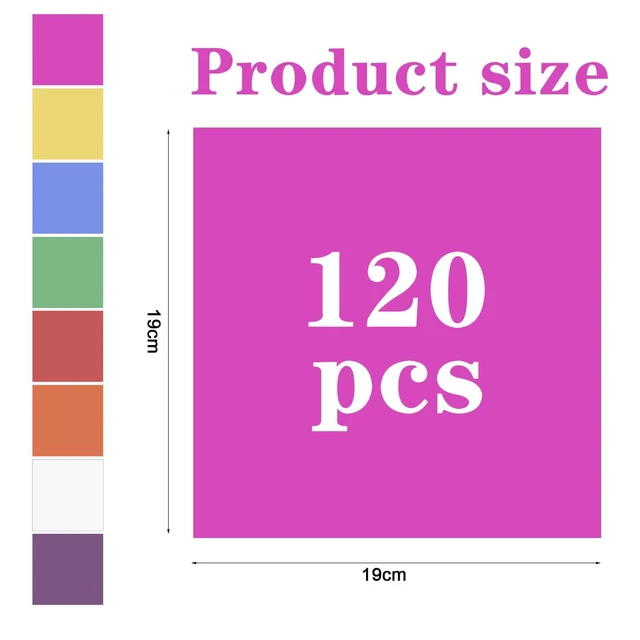Alt view image 2 of 7 - Colored Cellophane Sheets 7.5x7.5 Inches Cellophane Paper 120 pcs Colored Cellophane Wrap Colored Plastic Sheets for Crafts Art Projects Light Decorations Candy Packaging