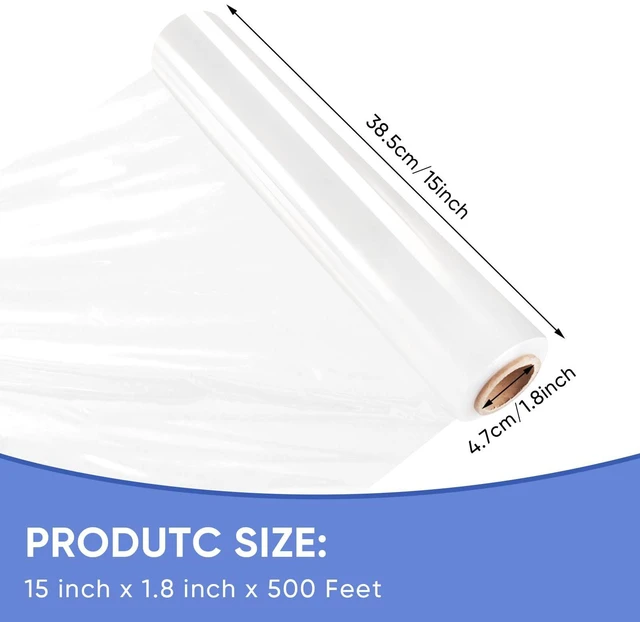 Alt view image 2 of 7 - Stretch Wrap Roll Heavy Duty Plastic Moving Wrap 15" X 500FT