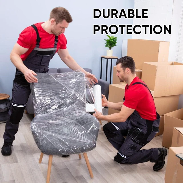 Alt view image 6 of 7 - Stretch Wrap Roll Heavy Duty Plastic Moving Wrap 15" X 500FT