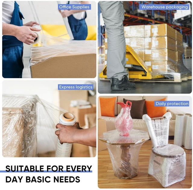 Alt view image 7 of 7 - Stretch Wrap Roll Heavy Duty Plastic Moving Wrap 15" X 500FT
