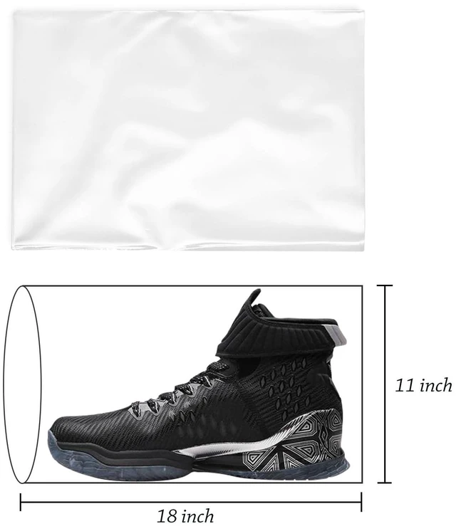 Alt view image 2 of 7 - Shoe Shrink Wrap Bags 11x18 Inches 100 Pcs | PVC Heat Shrink Wrap for Sneaker