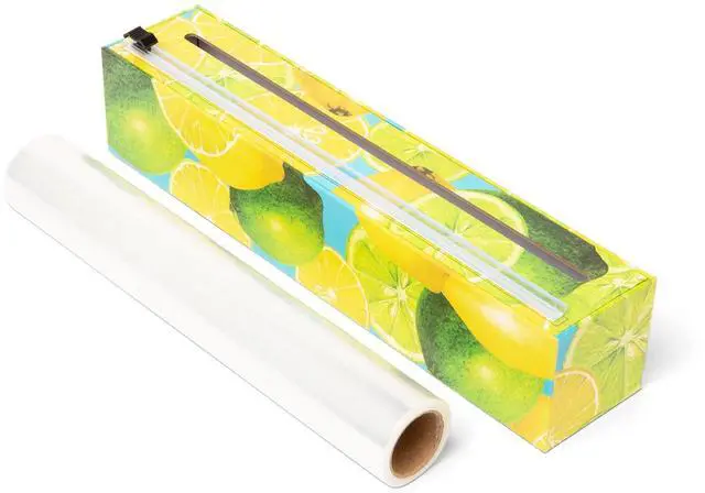 Main image of Plastic Wrap Organizer - 12" x 250' Roll Cling Film Dispenser - Aluminum Foil Dispenser - Reusable Slide Cutter