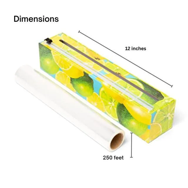 Alt view image 2 of 7 - Plastic Wrap Organizer - 12" x 250' Roll Cling Film Dispenser - Aluminum Foil Dispenser - Reusable Slide Cutter