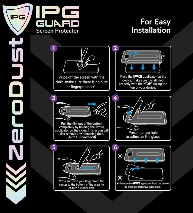 Alt view image 6 of 7 - Zero Dust Auto Dust Removal Tempered Glass for iPhone 16 Pro (2-Pack), Bubble-Free Easy Install with Fit Tray, Anti-Fingerprint, 9H Scratch Resistant Anti-Fingerprint, Case Friendly for iPh16Pro.ZD