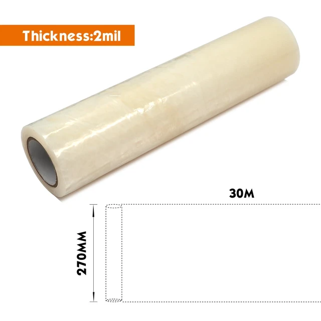 Alt view image 3 of 7 - 2Mil Self Adhesive Clear Protective Glass Film 11 inch x 100 ft | No Mess Temporary Surface Waterproof Dustproof Residue Free Covering Film Glass Windows Car Floor Tiles