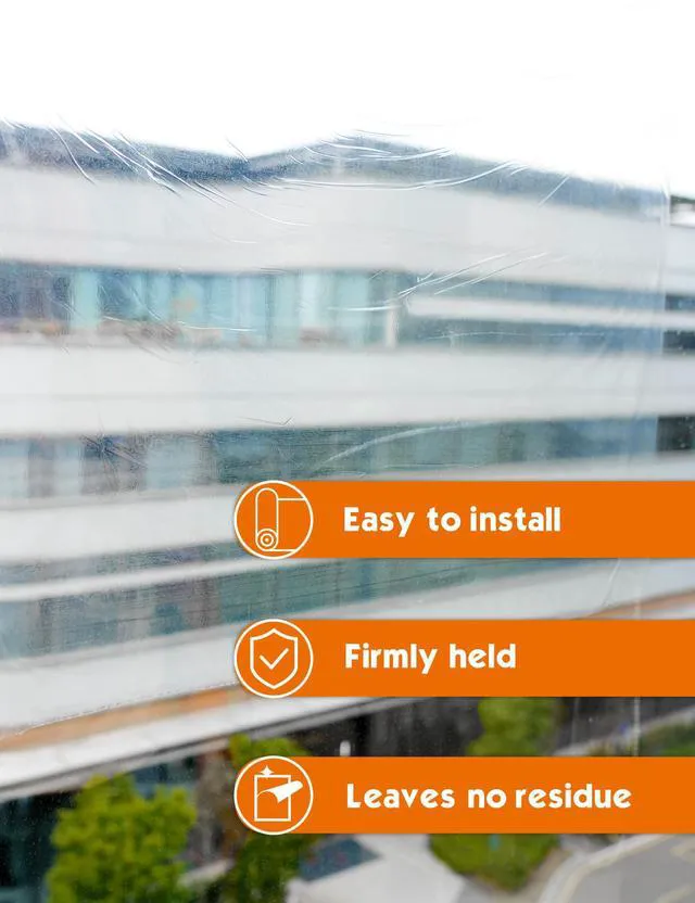 Alt view image 7 of 7 - 2Mil Self Adhesive Clear Protective Glass Film 11 inch x 100 ft | No Mess Temporary Surface Waterproof Dustproof Residue Free Covering Film Glass Windows Car Floor Tiles