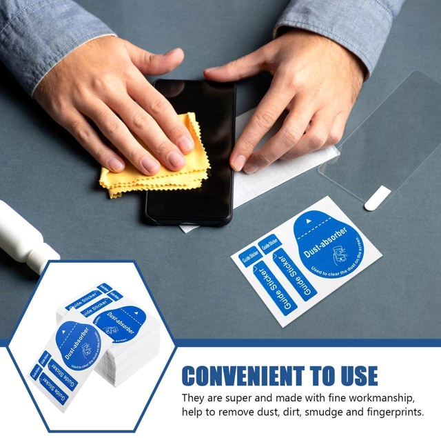 Alt view image 2 of 7 - 400Pcs LCD Screen Dust Removal Stickers Phone Dedust Sticker Tablet Cleaning Decals High-Grade Material Portable Convenient Effectively Removes Fingerprints