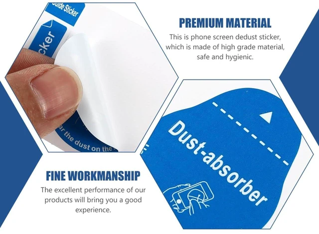 Alt view image 6 of 7 - 400Pcs LCD Screen Dust Removal Stickers Phone Dedust Sticker Tablet Cleaning Decals High-Grade Material Portable Convenient Effectively Removes Fingerprints