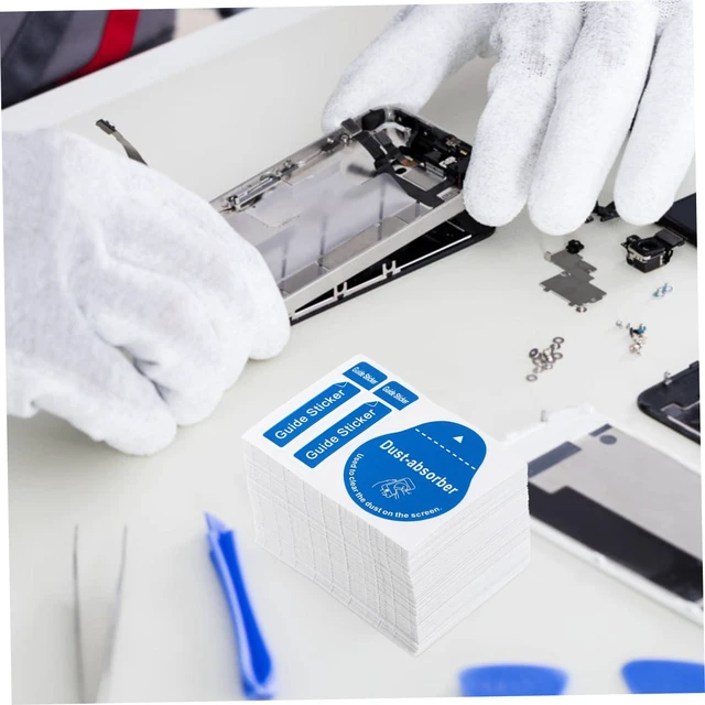 Alt view image 4 of 7 - LCD Screen Dust Removal Stickers for Phone and Tablet 200Pcs Phone Screen Cleaning Decals for Effective Dust and Fingerprint Removal Portable Cell Absorber