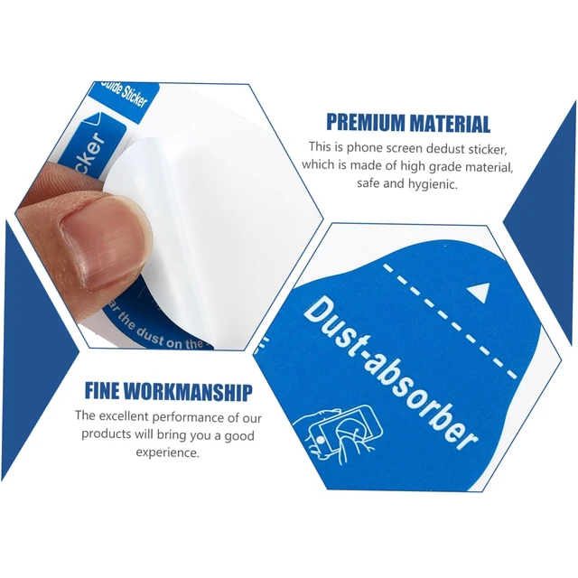 Alt view image 7 of 7 - LCD Screen Dust Removal Stickers for Phone and Tablet 200Pcs Phone Screen Cleaning Decals for Effective Dust and Fingerprint Removal Portable Cell Absorber