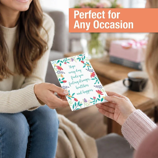 Alt view image 3 of 7 - Get Well Greeting Card Set | Caring, 20 Count, 10 Designs, 5" x 7" Folded, Envelopes Included, Holiday, Value Pack