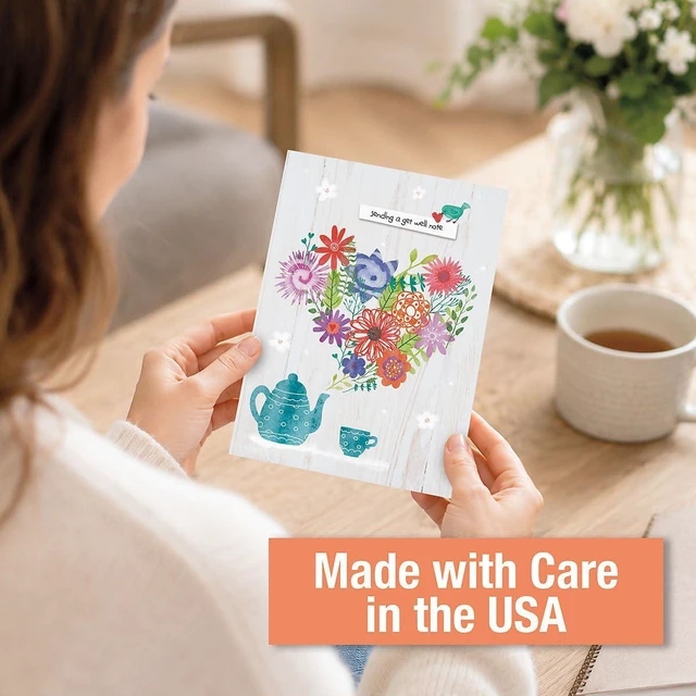 Alt view image 4 of 7 - Get Well Greeting Card Set | Caring, 20 Count, 10 Designs, 5" x 7" Folded, Envelopes Included, Holiday, Value Pack