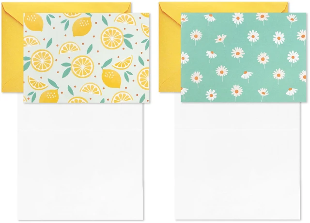 Alt view image 4 of 7 - Blank Cards, 24-Pack (Citrus, Greenery, Gingham, Strawberries) | Assorted Spring Designs, Daisies, Strawberries, Gingham, Leaves, Coordinating Envelopes Included, Cards Measure 3.75 X 5.2 in