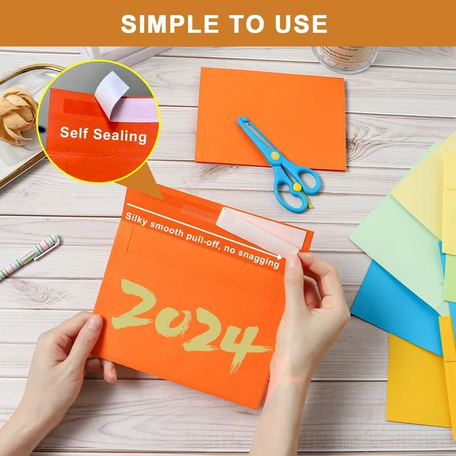 Alt view image 5 of 7 - 20 Packs 10 Assorted Colors Blank Cards and Envelopes 5 x 7 | Heavyweight Folded Colored Cardstock and A7 Envelopes Self Seal for Invitations, Wedding, DIY Greeting Cards