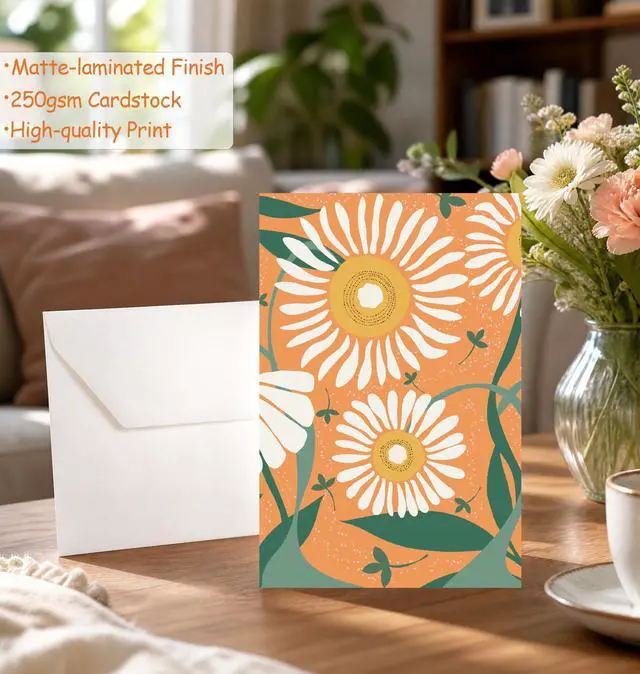 Alt view image 6 of 7 - 24 Pack Floral Blank Greeting Cards with Envelopes, 24 Unique | 4x6 inches, Blank Inside, No Repeats Cards for All Occasion, with 24 Self-adhesive Envelopes in 4 Designs