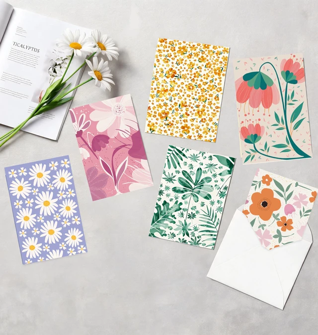 Alt view image 7 of 7 - 24 Pack Floral Blank Greeting Cards with Envelopes, 24 Unique | 4x6 inches, Blank Inside, No Repeats Cards for All Occasion, with 24 Self-adhesive Envelopes in 4 Designs