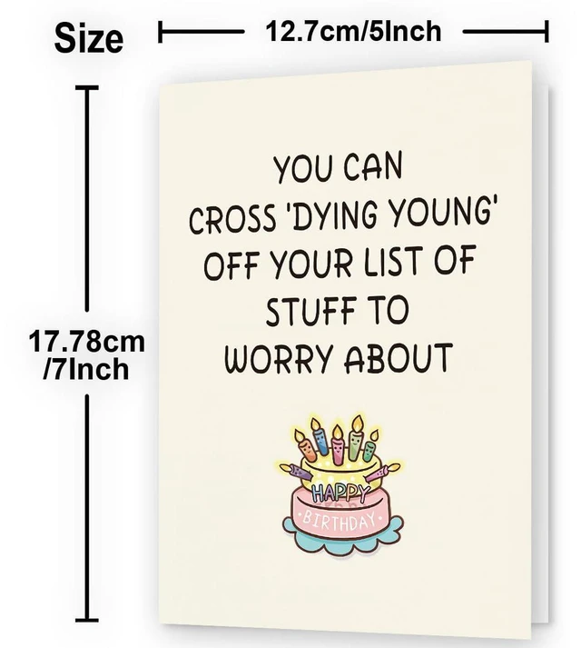 Alt view image 2 of 5 - Funny Birthday Card | Funny Birthday Cards for Women, Men, Dad, Mom, Brother, Sister, Husband, Friend, and Anyone | Humorous Birthday Gifts | Unique Birthday Decorations