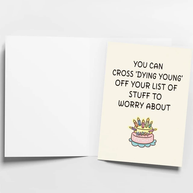 Alt view image 4 of 5 - Funny Birthday Card | Funny Birthday Cards for Women, Men, Dad, Mom, Brother, Sister, Husband, Friend, and Anyone | Humorous Birthday Gifts | Unique Birthday Decorations
