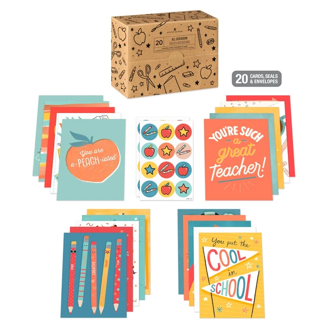 Alt view image 3 of 7 - 20-Count Teacher Appreciation Card Bundle with Envelopes and Seals