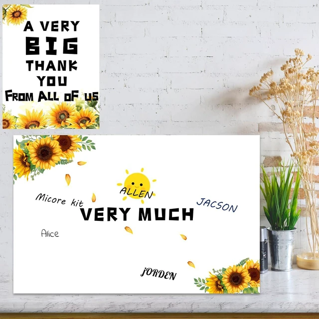 Alt view image 5 of 7 - Jumbo Sunflower Thank You Card with Envelope Giant Oversized Appreciation Greeting Card 14x22 Inch for Teacher Appreciation, Mothers Day, Graduation, Boss & Coworker Gifts Floral Gratitude Card
