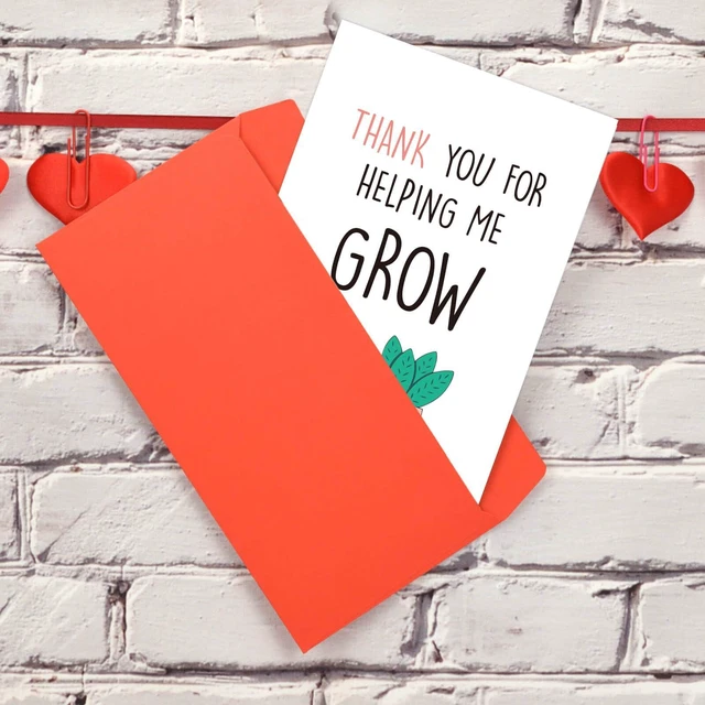 Alt view image 2 of 7 - Thank You Teacher Card, Helping Me Grow Card, Appreciation Greeting Cards for Teacher Mom Mother Dad, Thank You Gifts For Women