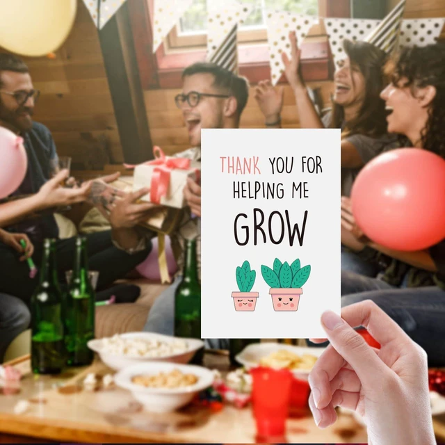 Alt view image 5 of 7 - Thank You Teacher Card, Helping Me Grow Card, Appreciation Greeting Cards for Teacher Mom Mother Dad, Thank You Gifts For Women