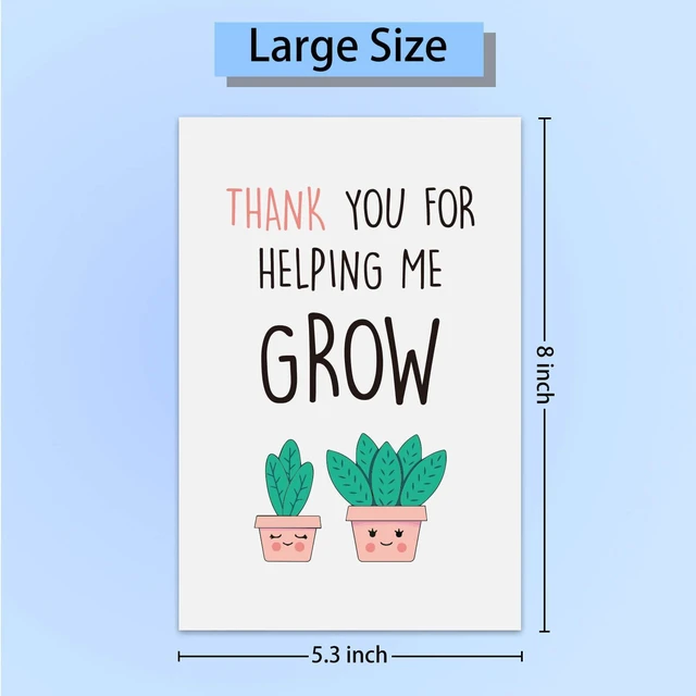 Alt view image 6 of 7 - Thank You Teacher Card, Helping Me Grow Card, Appreciation Greeting Cards for Teacher Mom Mother Dad, Thank You Gifts For Women