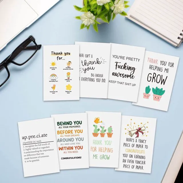 Alt view image 7 of 7 - Thank You Teacher Card, Helping Me Grow Card, Appreciation Greeting Cards for Teacher Mom Mother Dad, Thank You Gifts For Women