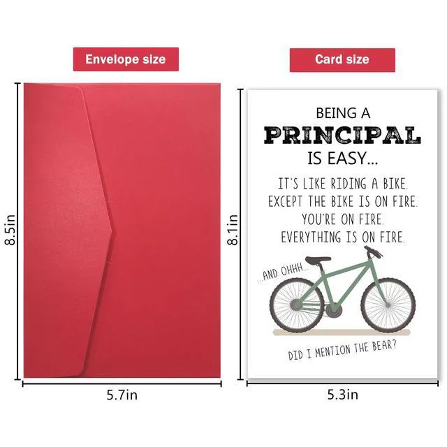Alt view image 2 of 7 - Funny Principal Appreciation Card, Humor Thank You Card for School Administrators Teachers Educators, Unique Greeting Card for Principal's Day, Teacher Appreciation Week, or Graduation Thank You Gift