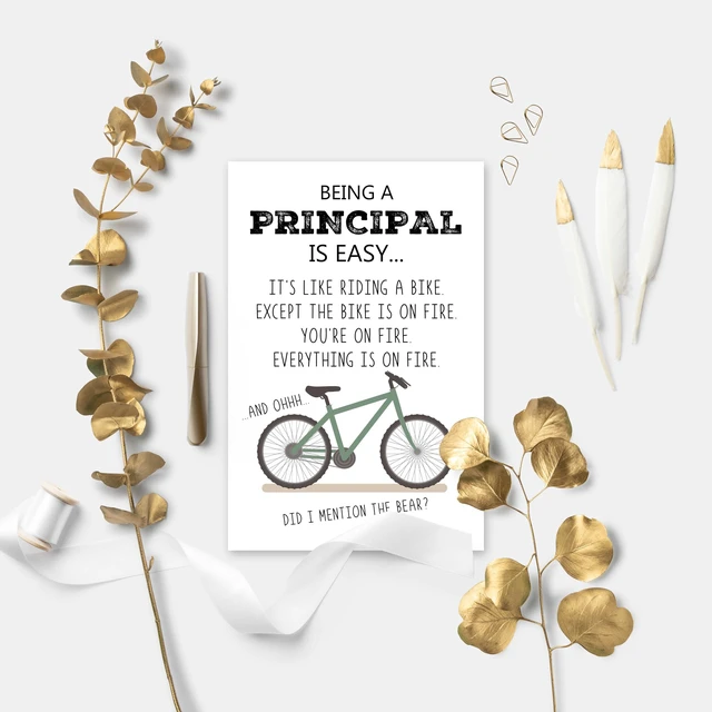 Alt view image 4 of 7 - Funny Principal Appreciation Card, Humor Thank You Card for School Administrators Teachers Educators, Unique Greeting Card for Principal's Day, Teacher Appreciation Week, or Graduation Thank You Gift