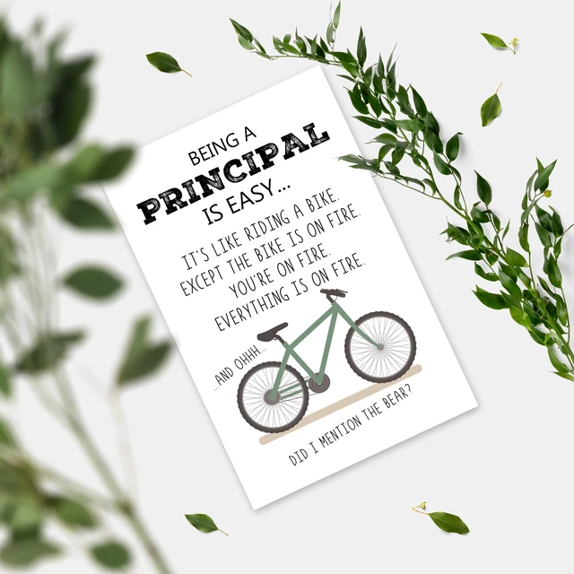 Alt view image 5 of 7 - Funny Principal Appreciation Card, Humor Thank You Card for School Administrators Teachers Educators, Unique Greeting Card for Principal's Day, Teacher Appreciation Week, or Graduation Thank You Gift