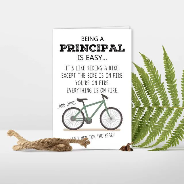 Alt view image 7 of 7 - Funny Principal Appreciation Card, Humor Thank You Card for School Administrators Teachers Educators, Unique Greeting Card for Principal's Day, Teacher Appreciation Week, or Graduation Thank You Gift